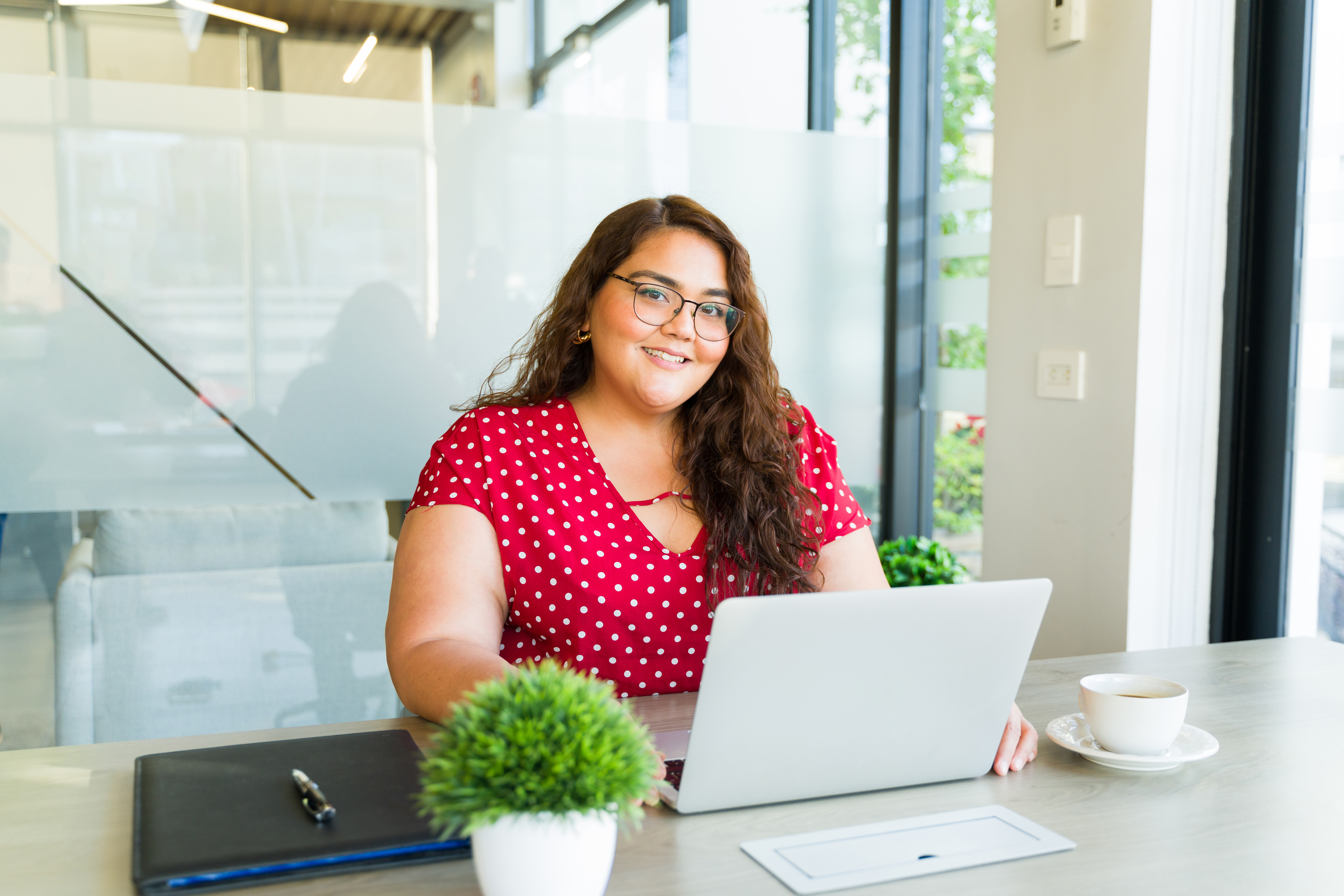 woman working at a computer
